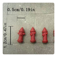 5 Pieces Street Fireplug Ornament Red Miniature Decoration Small Base