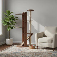Wooden Cat Climber Climbing Tree Sturdy Base Cat Climbing Towers Structure Space-Saving Pet Accessory