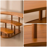 Three-Tier Display Stand Curved Stepped Display Riser Space-Saving for Vanity