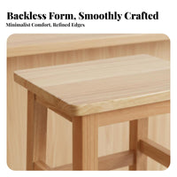 Backless Square-Top Seat Solid Structure Backless Counter Stool for Cafe, Adults