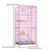 Cat Cage Pastel Metal Wire Cat Kennel with Hammock Pet Housing