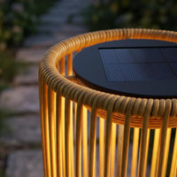 Solar Garden Lantern Weather Resistant Wicker Solar Light for Patio