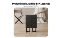 Lighted Vanity Set Adjustable Lighting Professional Studio Vanity with Arched Mirror Modern Minimalist Design Padded Stool