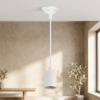 Light Fittings Ceilings with a Ceiling Rose Light Fitting for Living Room, E27 Lamp Hanging Lights for Dining Room, 1.2m PVC 220V DIY Lighting
