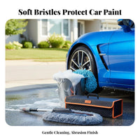 3 Pieces Nonmark Telescopic particles remover and Brush Kit Soft Bristles Extendable Handle Cleaning Tool Detachable unit Vehicle maintenance Product cleansable Reusable for vehicles fans, motorists, heavy-duty vehicle Owners, Garage, Driveway