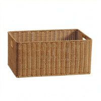 Rectangular Woven Basket Light Brown Woven Container Basket Decorative for Home Organization