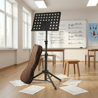 Adjustable Sheet Music Stand Folding Music Stand with Tripod Base Metal Spacious for Students, Stage