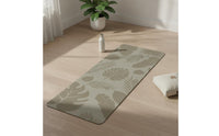 Non-Slip Exercise Mat with Leaf Print Printed Exercise Mat Cushioned Eco-Friendly for Yogis