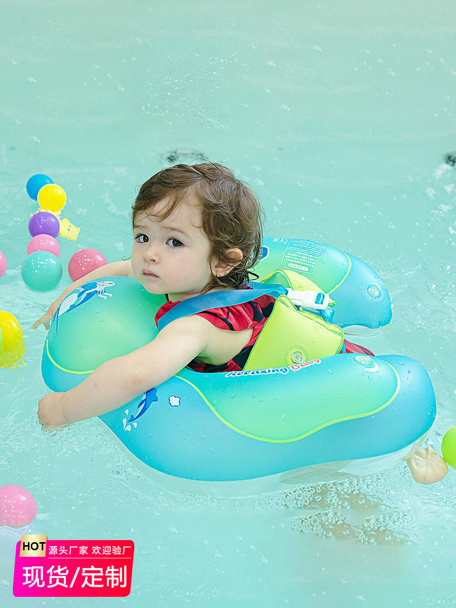 Inflatable Baby Swim Ring with Canopy and Anti-Slip Seat