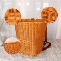 Basket Backpack Wicker Woven Backpack Basket Rustic for Foragers
