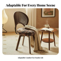 Shell Design Scalloped spine support rotate Chair Comfortable Upholstered Seat Modern design Household Furniture Rolling Casters for Office Workers, Adults, Students, Bedroom, Living Room, Study