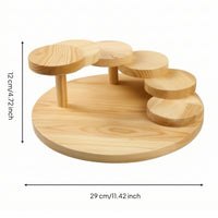 Tiered Serving Stand Wooden Dessert Tray Stand Staggered for Hosts, Caterers, Parties, Buffets, Restaurants
