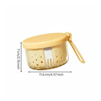 Portable Fruit Cup with Fork Built-in Strainer for Work, School, Office Workers