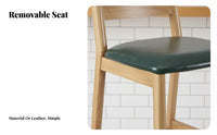 Wooden Counter Stool with backrestrest Nordic and design for breakfast corner, Adults