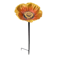 Garden Stake with Flower Basin Metal Flower Bird Feeder Wide for Flowerbed