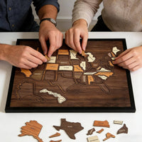 American Travel Chart Puzzle Interactive Decor American Destination Unique Gift United Regions Wall Art Puzzle for Couples