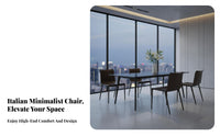 Light Luxury Aesthetic Curved spine Saddle Chair Minimalist design Armless Side Chair Italian Inspired Dining Seating Modern Design for Homeowners, Interior Designers, Restaurant Owners, Living Room, Cafe, Home Office