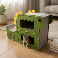 Feline Bed Scratcher Combo Wear Resistant Pet Furniture Sleeping Nook
