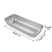 Stainless Steel Chopsticks Holder with 2 Compartments, Perforated Basket, Dense Hole Kitchen Organizer, Hanging or Freestanding 304 Utensil Rack