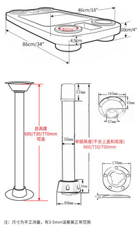 房车可拆卸铝合金桌腿游艇卡槽式可移动桌腿桌面支撑带安全扣桌脚