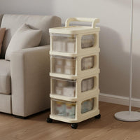 Transparent Drawer Cart Space-Saving Drawer Stack Rolling Storage Utility Organizer