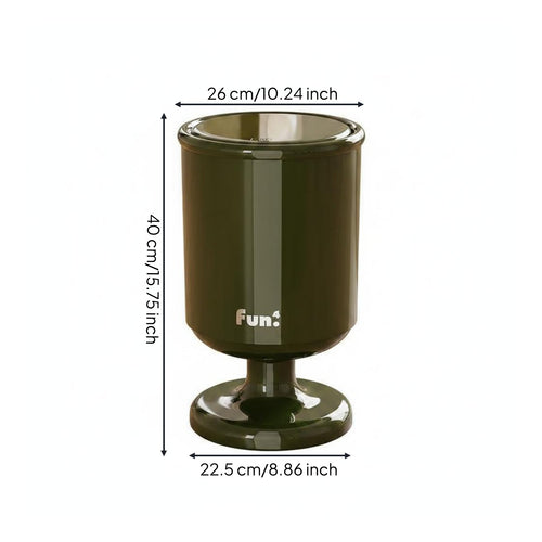 Goblet Shaped Trash Can High Capacity Pedestal Trash Can with Lid for Bedroom