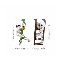 2 Pieces Skeleton Ladder Pot Climber Spooky Cute for Balcony, Gardeners