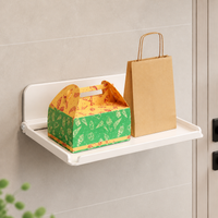 Foldable Wall Shelf for Students, 40cm Carbon Steel Wall Mounted Shelf, Minimalist Storage Rack for Package & Food Delivery