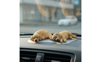 Cute Dog Car Ornament Realistic Feature Mini Dog Dashboard Decoration Stable