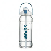 Sports Water Bottle with Straw Transparent Water Bottle with Straw Large-Capacity Leak-Resistant for Athletes, Fitness, Outdoor