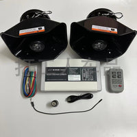 汽车改装12V24V800W救援警笛喊话器警报器车载无线高音载宣传喇叭 蓝牙大主机+黑锋喇叭2个【12V全套】 双喇叭 通用