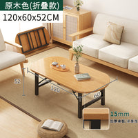 小户型折叠茶几客厅家用简约现代可折叠边几户外阳台简易折叠饭桌 暖白色【100*50*52】椭圆长方桌❤免安装