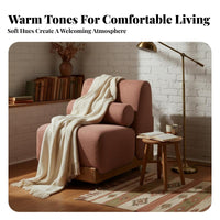 Upholstered Wood Frame Armchair Nordic Design Single Sofa Textured Upholstery Breathable Fabric for Readers, Living Room, Office