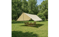 Hexagonal Tarp with Poles Large Camping Tarp Multifunctional Awning for Campers