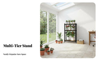 Multi-Tier Rolling Plant Rack Space-Saving Multi-Level Rolling Planter cart Stable Base Artistic Design for Gardeners, Bedroom