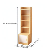 Storage Cabinet with Bookshelf Space-Saving Bookshelf with Cabinet Tall Bookcase with Door for Book Lovers