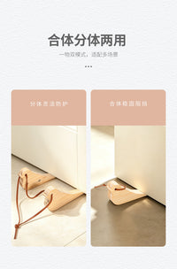 Solid Wood Door Stopper for Home Bedroom Door Handle Anti-Collision Windproof, Hanging Magnetic Storage Door Wedge