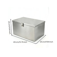 Stainless Steel Storage Box Compact Hardware Box with Latch for Garage