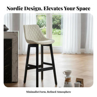 Wooden Frame Bar Stool with rearrest Counter Chair Curved rear Support
