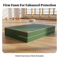 Foldable Design High Jump Landing Mat Thickened Cushion Thick Gymnastics Mat Folds in Half Folding Crash Pad Multi-Purpose for Gymnasts, Athletes, Combat Arts, School, Gymnasium, Home Gym
