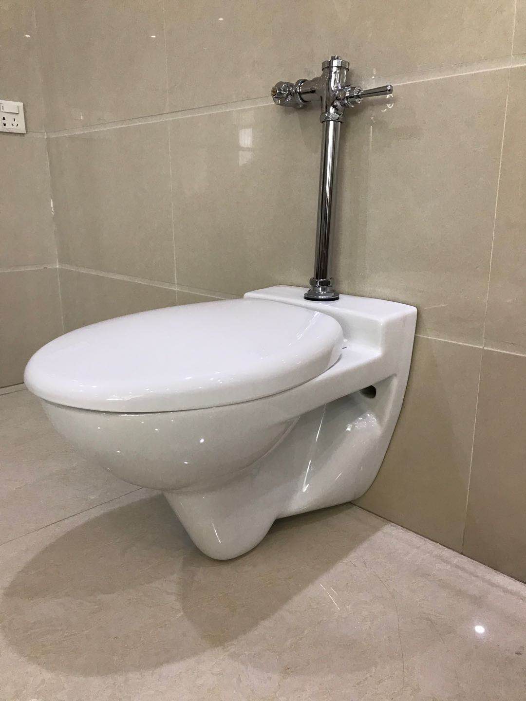 船用马桶壁挂式冲水阀马桶上进水墙排马桶墙排水挂便器