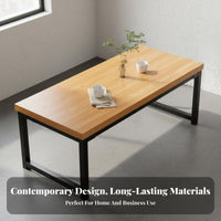 Dining Table and Chair Set Rectangular Kitchen Table Space Saving Dining Set Sturdy Metal Legs Easy Install Suitable for Families Homeowners Cafe Holiday Dinners