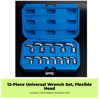 Universal Tapered Nut Wrench, Adjustable Brake Line Wrench, Multi-Function Spanner for Automotive Repair