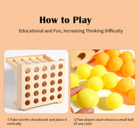 Bouncing Ball Battle Tabletop Game for Hand-Eye Coordination Training, Wooden Educational Toy for Kids and Seniors