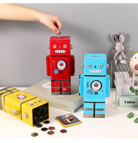 Creative Robot Piggy Bank Cartoon Coin Savings Jar for Kids Room Decor Gift