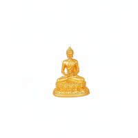 Miniature Golden Buddha Statue Palm Size Pocket-Sized Deity Ornament Feng Shui