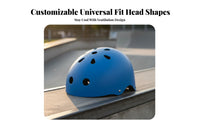 Skateboard Helmet Sturdy PC Shell Roller Skating Helmet Impact Resistant Shielded Headwear for Adults, Cyclists, Skateboarding, Outdoor Sports, BMX