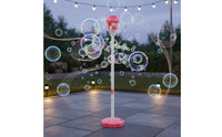 Outdoor Fun Flower Bubble Machine Portable Automatic Bubble Blower Easy to Use Party Toy LED Lights for Children, Children, Camping, Birthday, Festival