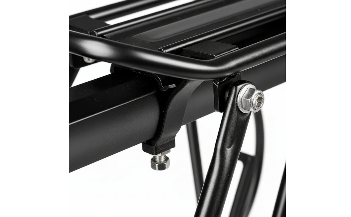 Aluminum Alloy Cycle Rear Rack High Strength Rear Rack with Side Hoops Heavy Duty Bike Luggage Carrier Lightweight for Cyclists, Commuters, Touring, Commuting, Mountain Biking