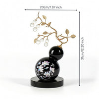Ceramic Gourd Figurine Glazed Display Piece Modern for Living Room, Office Desk